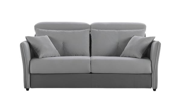 Schlafsofa Michel – 2-Sitzer mit verstellbarer Rückenlehne, weicher Polsterung und zwei Kissen, ideal für moderne Wohnräume.