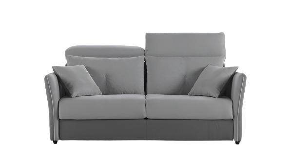 Schlafsofa Michel – 2-Sitzer mit verstellbarer Rückenlehne, weicher Polsterung und zwei Kissen, ideal für moderne Wohnräume.